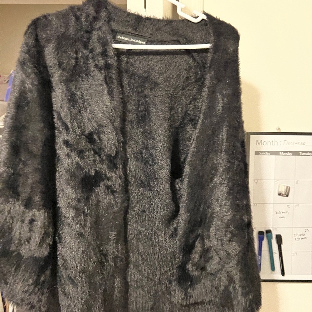 black fur coat